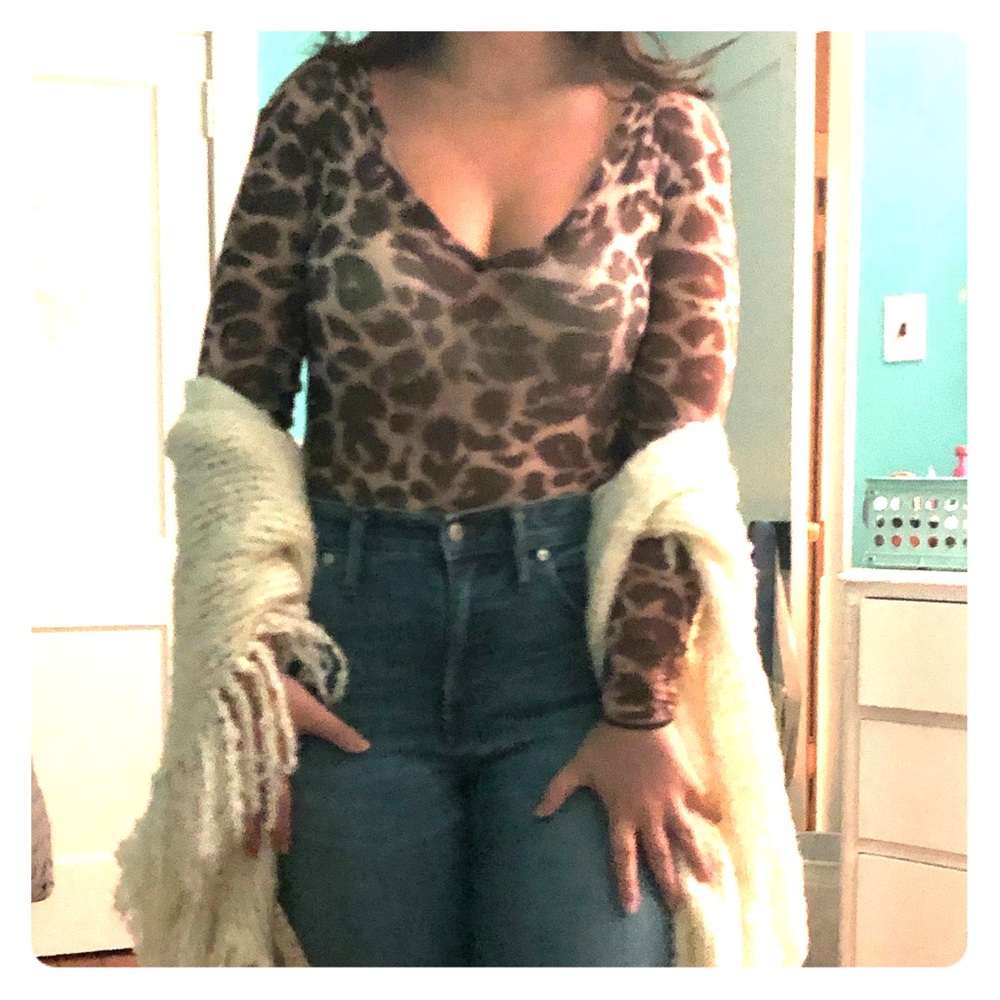 Only Hearts Leopard Bodysuit Size Small Boutique